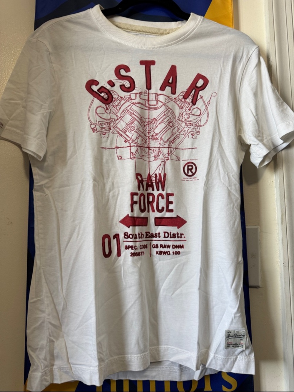 G-Star White Short-Sleeve Tee with Red Graphic - Raw Force
